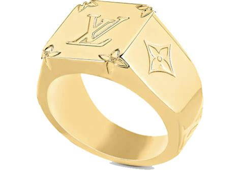 louis vuitton monogram signet ring gold|louis vuitton ring size chart.